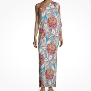 Trina Turk “Succulent” One-Shoulder Maxi Dress